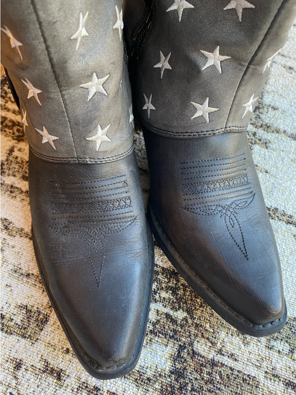 Durango Crush Black Gray Faded Flag Western Booties 6.5 cowgirl western grunge - Picture 16 of 16